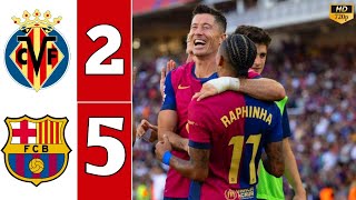 LALIGA HIGHLIGHTS  Villarreal 15 Barcelona  Lewandowski amp Raphinha Scored 2 Goals [upl. by Suoirtemed653]