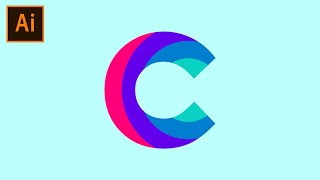 Letter C Colorful Logo Design in illustrator [upl. by Abran]