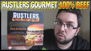 Rustlers Gourmet 100 Beef BBQ Burger Review [upl. by Rekrap424]