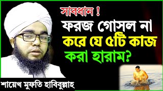 ফরজ গোসল না করে যে ৫টি কাজ করা হারাম  শায়খ হাবিবুল্লাহ  foroj gosol na kore ki kaj kora jabe na [upl. by Ymac498]