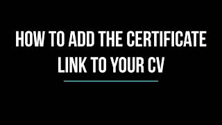 How to Add Your Earned Certificate Link to Your CV  BlocRecs Tutorial [upl. by Hazaki815]