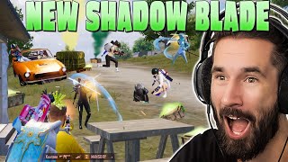 NEW Shadow Blade Is Insane Best Action Gameplay With Squads 😱 PUBG MOBILE [upl. by Laughton]