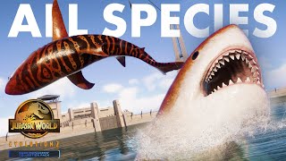 Megalodon VS Mosa Microceratus amp more FULL DLC amp FREE UPDATE SHOWCASE Jurassic World Evolution 2 [upl. by Redneval]