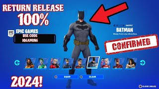 DC SKINS RETURN RELEASE DATE IN FORTNITE ITEM SHOP 2024 [upl. by Nelly]