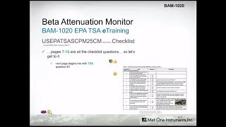 Met One Instruments Inc BAM1020 EPA TSA Training Video [upl. by Marozas]