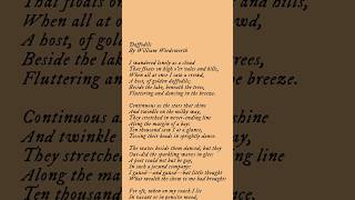 Daffodils By William Wordsworth  Poem poetry poetrylovers virelshorts [upl. by Rotce914]