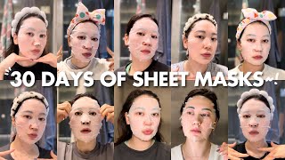 I used a sheet mask EVERY morning amp night for a MONTH [upl. by Llehcor]