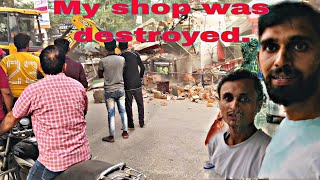 🇮🇳Faridabad MCD people demolished an illegal juice shop  faridabad haryana street of India vlog [upl. by Aundrea]