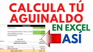 Calcula el Aguinaldo 2024 en Excel Rápido y sencillo ejemplos prácticos 📌 [upl. by Eeluj]