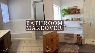 MAIN BATHROOM MAKEOVER REVEAL  DIY Bathroom Renovation [upl. by Ainafets]