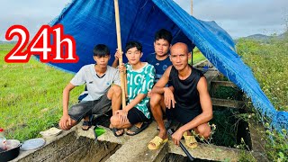 Phần 1 24h Cắm Trại Trên Cánh Đồng  Toàn Đen Sơn Dược Vlog [upl. by Nnylav68]