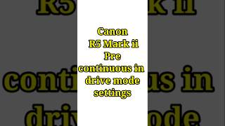 Canon R5 mark ii Pre continuous settings shorts canonr5markii canoncameras [upl. by Aisena]