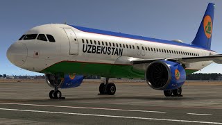 XPlane 12 Tashkent  Astana AutoOrtho Toliss Airbus A320Neo Uzbekistan Airways [upl. by Hussey]