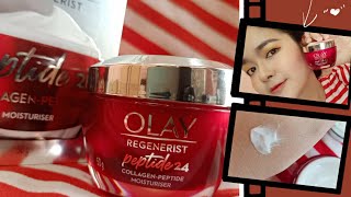 Review  OLAY regenerist collagenpeptide 24 moisturiser [upl. by Columbus]