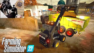 FS22 Zielonka new machine JCB skid steer amp load silage  Logitech Steering Wheel gameplay jcb xbox [upl. by Mundy]