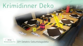 DIY Escape Room Krimidinner Detektiv Agenten Party Deko selber basteln  minipresentscom [upl. by Aiki681]