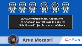 Live Automation of Real Projects using Selenium Java  Part 14 TCRF013 [upl. by Peskoff]