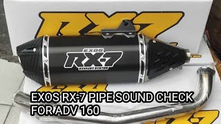 EXOS RX7 PIPE SOUND CHECK FOR ADV 160 honda exospipe newpipe viral viralvideo motovlog [upl. by Marti668]