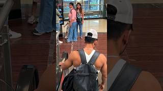 Cute girls reaction on shirtless bodybuilder in mall 😱😂 girlsrection publicrecation [upl. by Oilalue59]