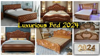 Wooden Bed Design  Modern Wooden Design 2024 [upl. by Kennett]