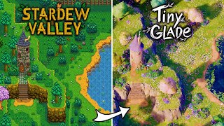 I recreated Stardew Valleys Cindersap Forest in Tiny Glade [upl. by Nessy448]