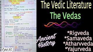 The Vedic LiteratureThe Vedas  Ancient History  Lec15  handwritten notes  An Aspirant [upl. by Terina]