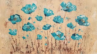 Easy Impasto Poppies Palette Knife Techniques Acrylic Painting Tutorial LIVE Step by Step Lesson [upl. by Reinert]