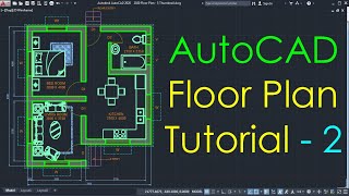 AutoCAD Simple Floor Plan for Beginners  2 of 5 [upl. by Richardo]