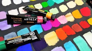 Arteza Gouache Metallic amp 60 Color Set Review [upl. by Harshman]