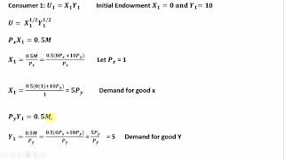 General Equilibrium Two Consumers with Cobb Douglas and Perfect Complements Utility Functions [upl. by Salis422]