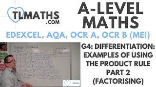 ALevel Maths G413 Differentiation Examples of using the Product Rule Part 2 Factorising [upl. by Affra]