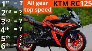 KTM RC 125 All GEAR TOP SPEED [upl. by Sarge]