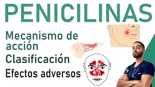 Antibióticos  Penicilinas Mecanismos clasificación indicaciones y efectos adversos [upl. by Nyrehtac]