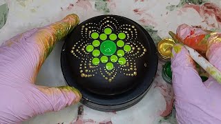 DIY How to Make a Mandala Stone  Painted Dotting Art  Satisfying Painting Rocks [upl. by Noremak658]