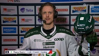 Magnus Nygren efter andra perioden  Intervju  Frölunda HC  Färjestad BK  20240309 [upl. by Forcier]