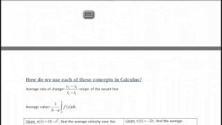 AP Calc ReviewAvg rate of Change vs Avg Value [upl. by Pet]