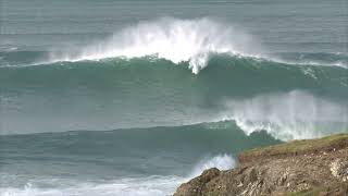 Cornish Surf  Big Sea at Newquay Fistral Beach and the Cribbar 2012 [upl. by Lomaj]