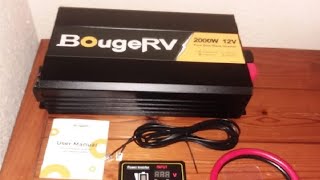 BougeRV Pure Sine Wave Inverter 2000W Convert DC 12V to AC 120V Review Very powerful pure sine wav [upl. by Brant389]