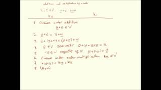 Elementary Linear Algebra Lecture 24  General Vector Spaces part 1 [upl. by Norreg]