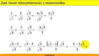 Usuwanie niewymiernościpierwiastka z mianownika  Zadanie  Matfiz24pl [upl. by Hna]