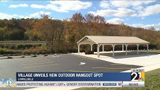 New outdoor hangout spot along riverfront unveiled in Lowellville [upl. by Euqinommod]