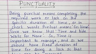 Write a short essay on Punctuality  Essay Writing  English [upl. by Sucramat]