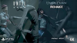 UNTIL DAWN Remake vs UNTIL DAWN Original  Ashley Death Scene Graphics Comparison  PS5  4K [upl. by Reyam]