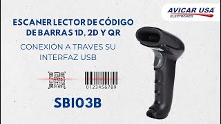 Escáner lector de Código de barras 1D 2D y Qr SBI03B Inalámbrico [upl. by Griffis216]