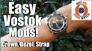 Its Makeover Week New Crown Bezel and Strap  Vostok Amphibia 710634 [upl. by Lledra]