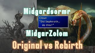 Final Fantasy 7 Rebirth vs Original Midgar Zolom aka Midgardsormr [upl. by Griffin]