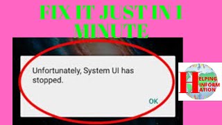 Unfortunately System UI has stopped android  How to solve it Just In One Minute [upl. by Nylimaj740]