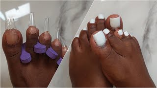 WHITE PRESS ON TOE NAILS WATCH ME WORKTOESDAY  TOENAIL TUTORIAL NAIL HACK [upl. by Llehsim]