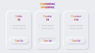 How to create neumorphic infographic in powerpoint  neumorphic effect in PowerPoint [upl. by Rusticus396]