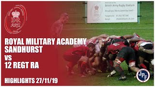 Sandhurst vs 12 Regt RA Army Rugby Highlights 271119 [upl. by Diego27]